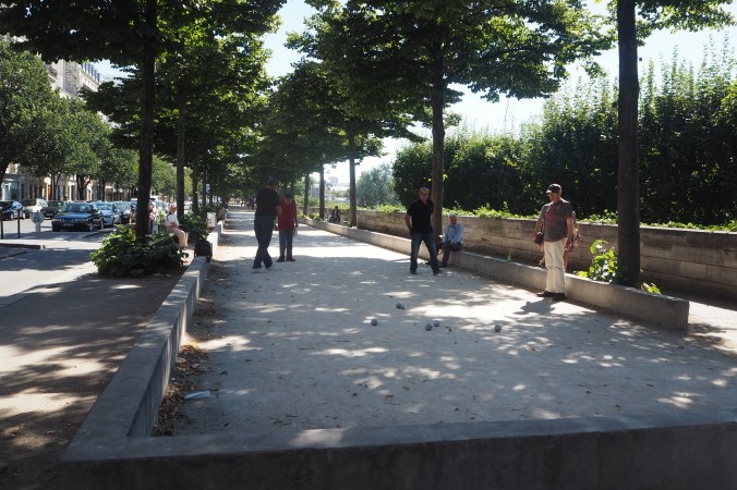 Playing Bocce by the Seine